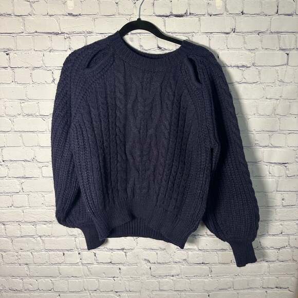 POL Sweaters - POL Cable Knit Chunky Sweater in Navy